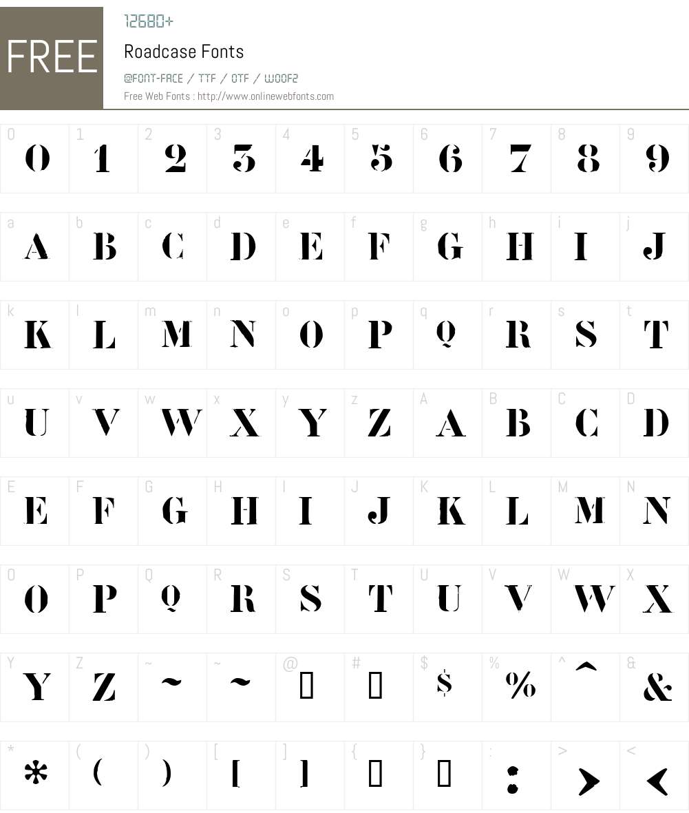 Roadcase Font Screenshots