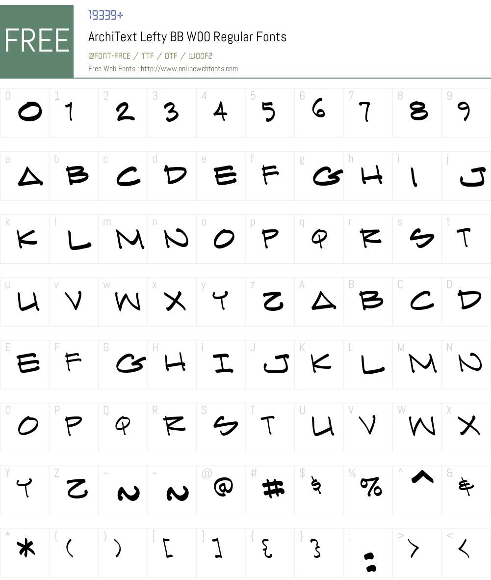 ArchiText Lefty BB Font Screenshots
