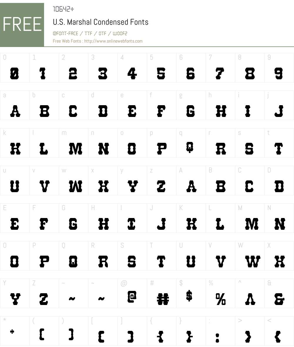 U.S. Marshal Condensed Font Screenshots