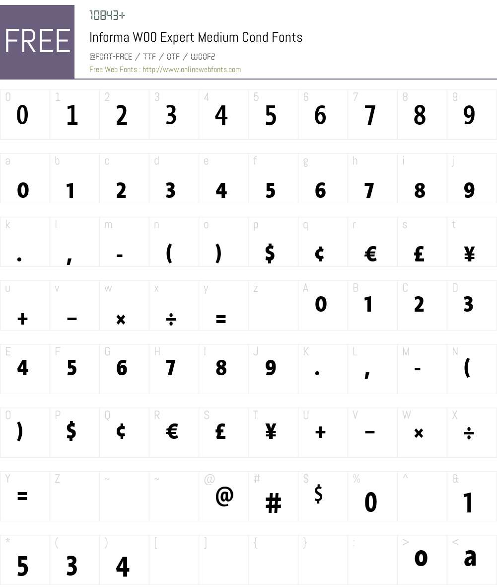 InformaW00-ExpertMediumCond Font Screenshots