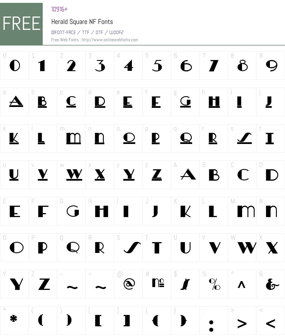 Herald Square NF Font Screenshots