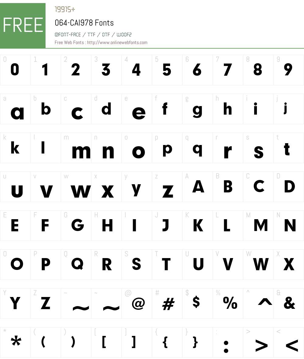 064-CAI978 Font Screenshots