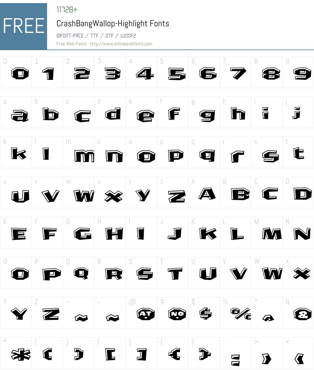 CrashBangWallop Font Screenshots