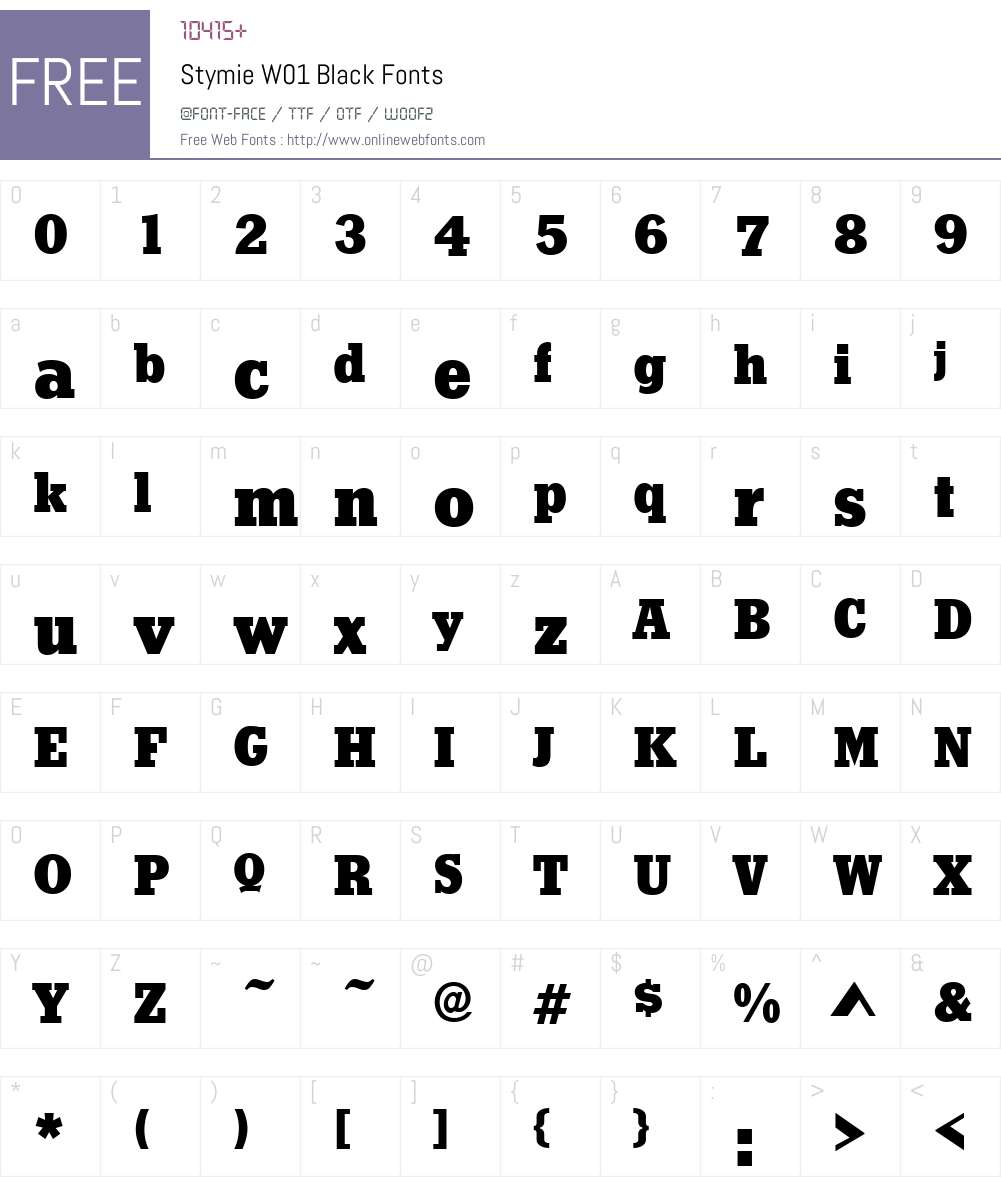 StymieW01-Black Font Screenshots