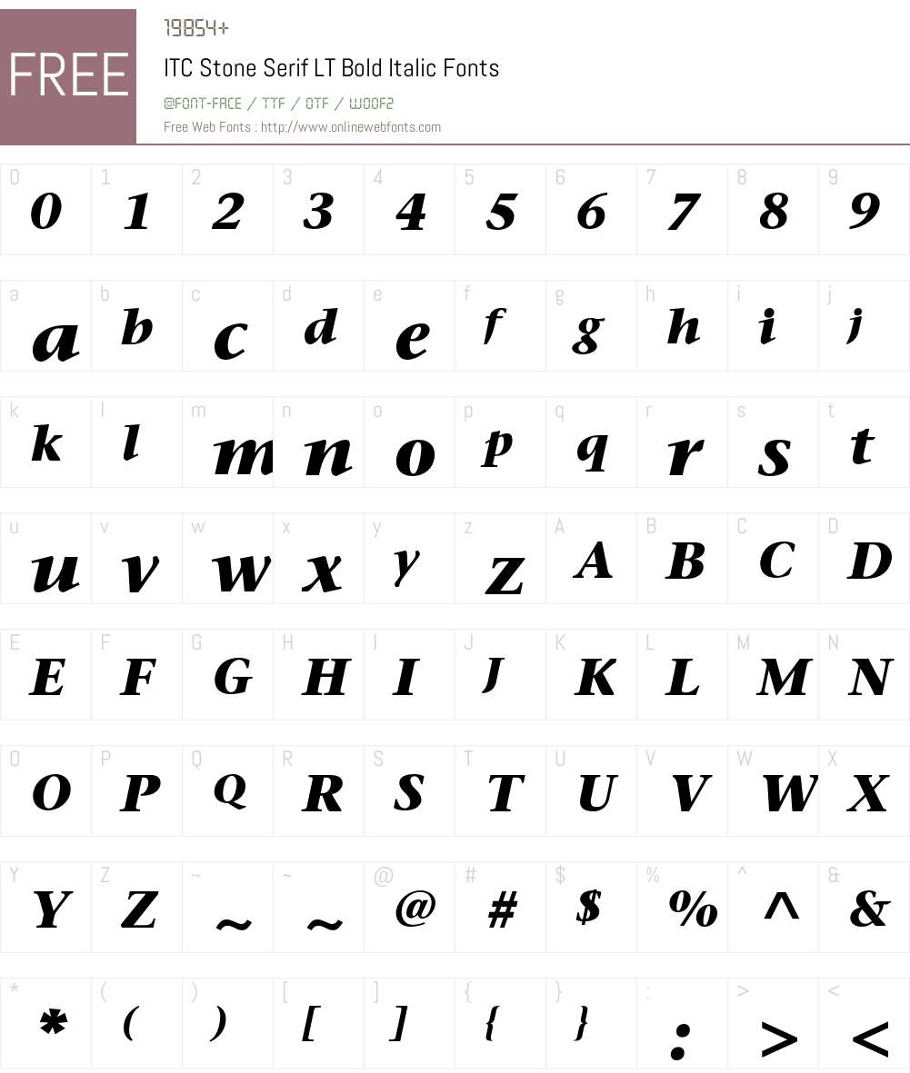 ITC Stone Serif LT Font Screenshots