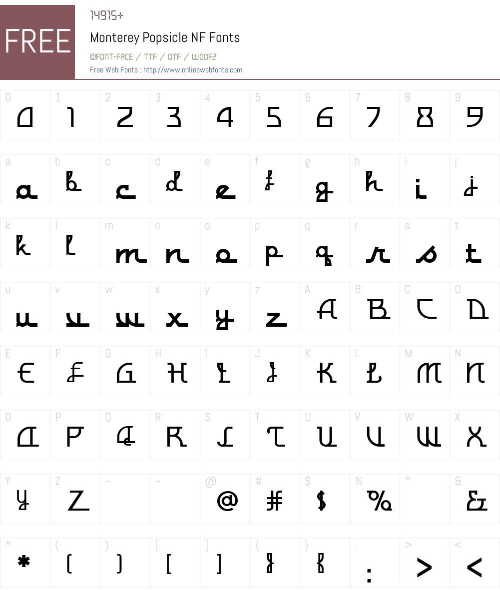 Monterey Popsicle NF Font Screenshots
