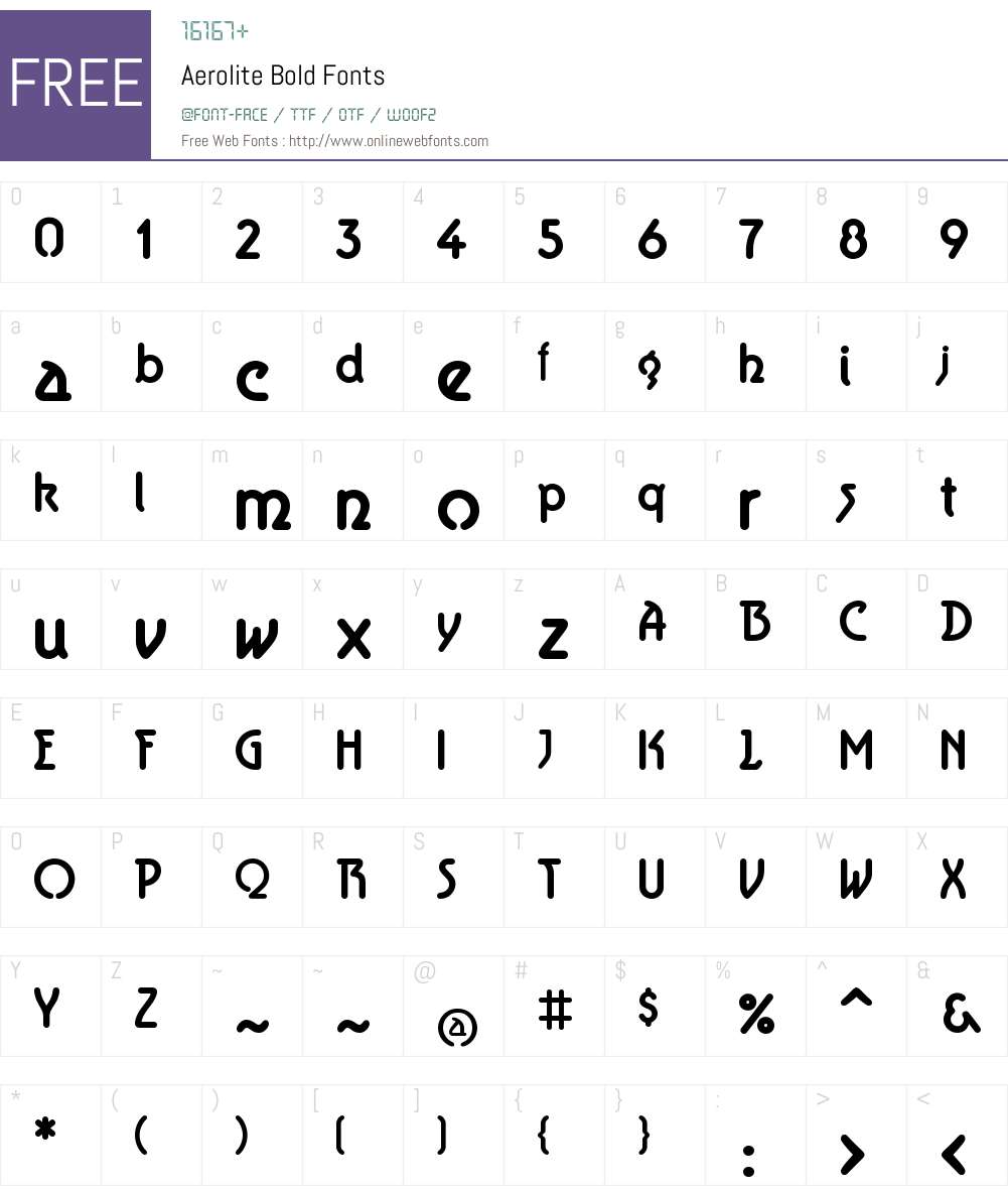 Aerolite Bold Font Screenshots