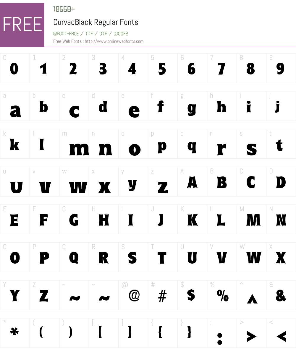 CurvacBlack Font Screenshots