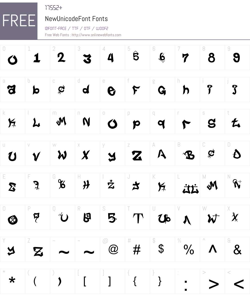 NewUnicodeFont Font Screenshots