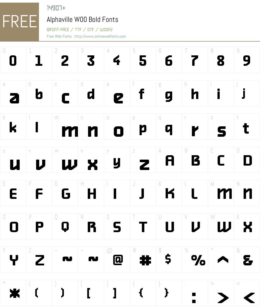 AlphavilleW00-Bold Font Screenshots
