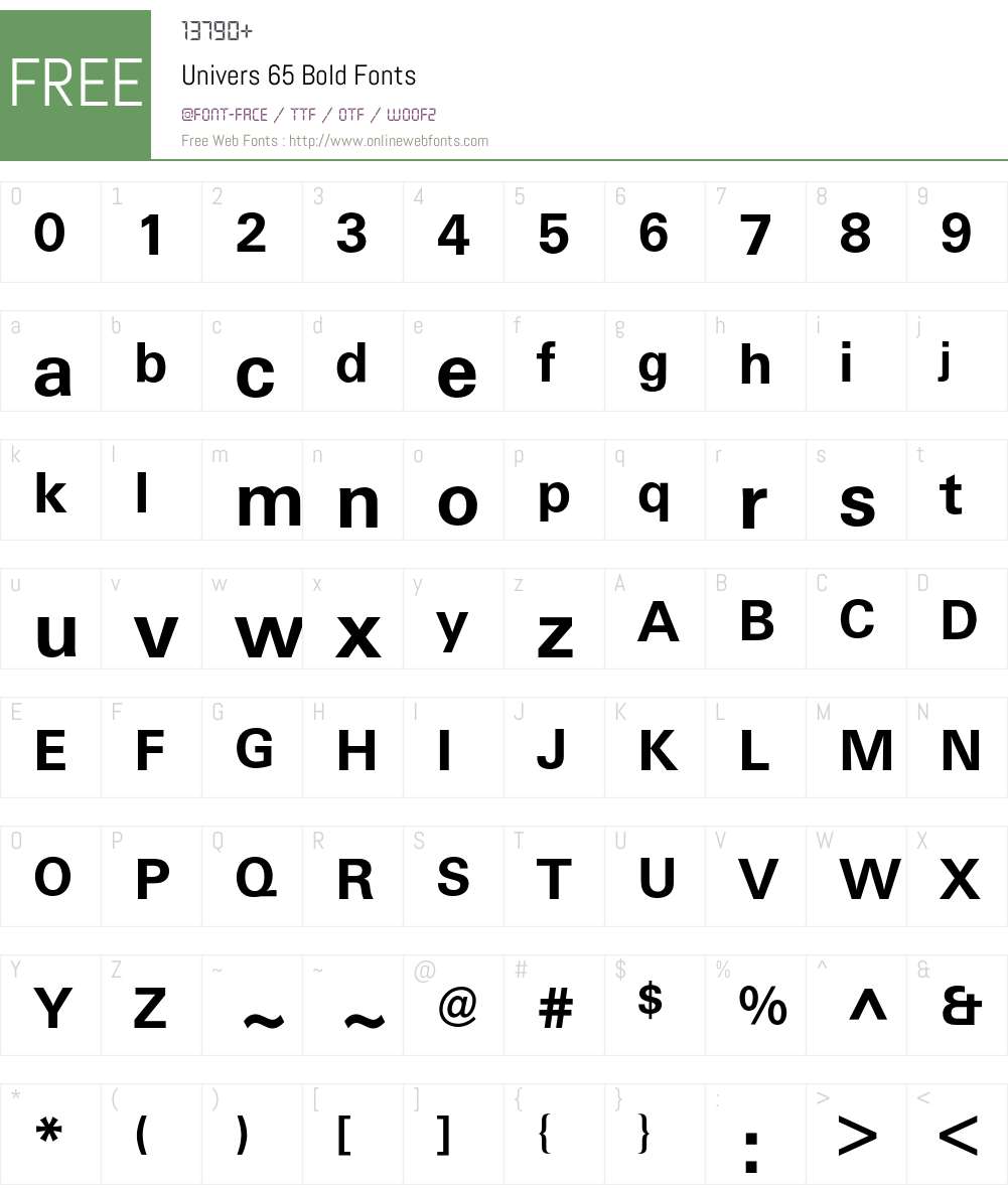 Univers BQ Font Screenshots