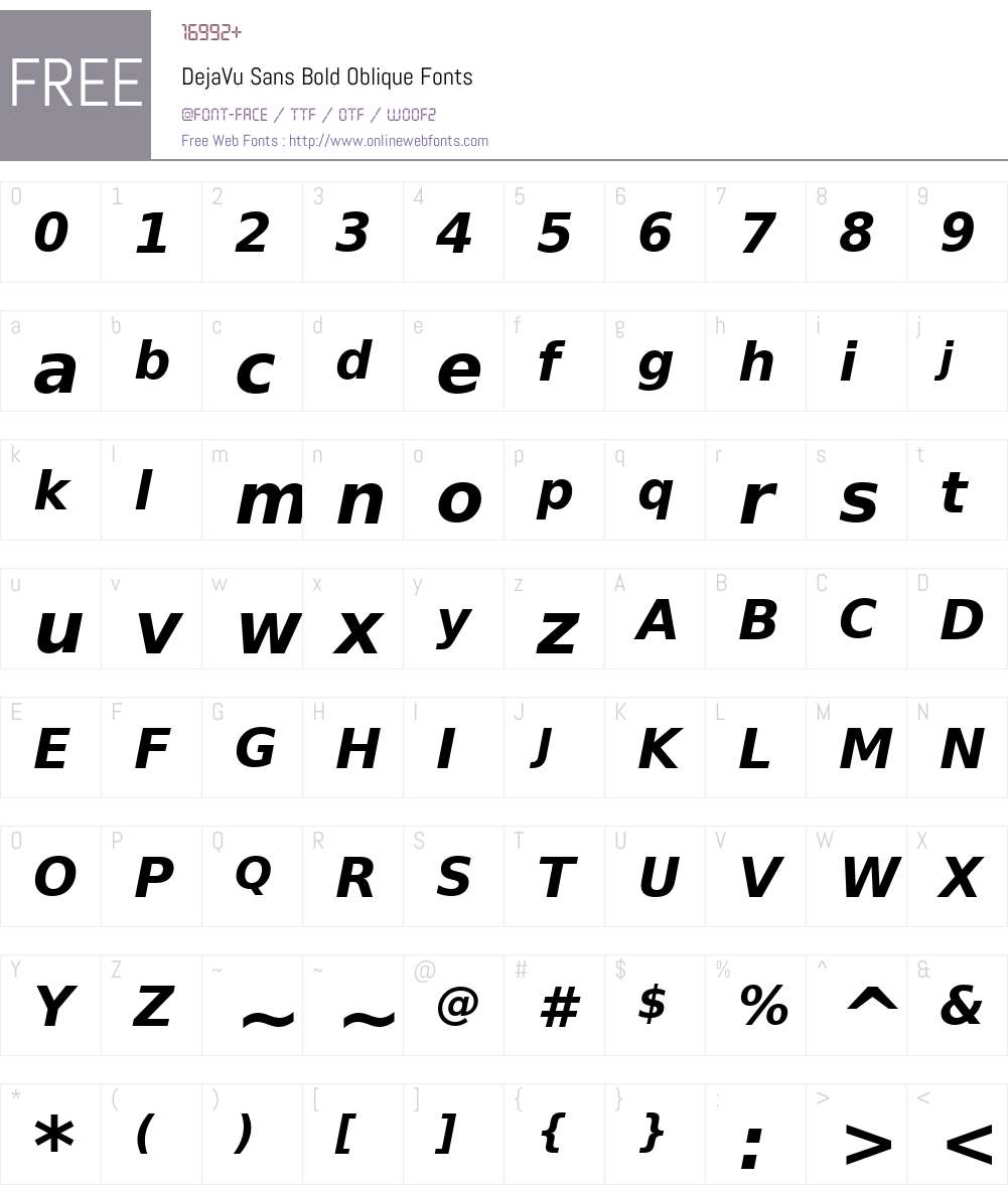 DejaVu Sans Font Screenshots