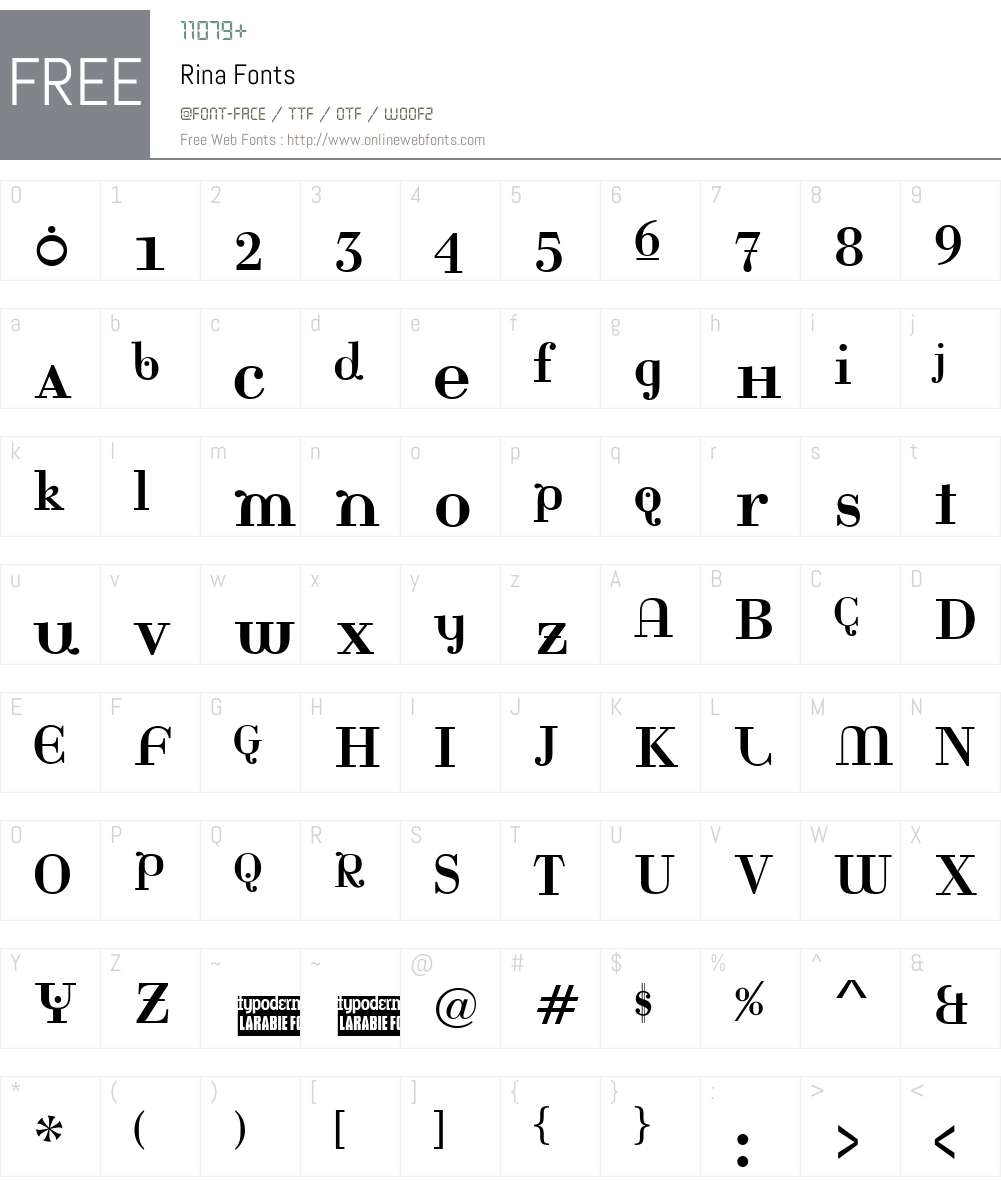 Rina Font Screenshots