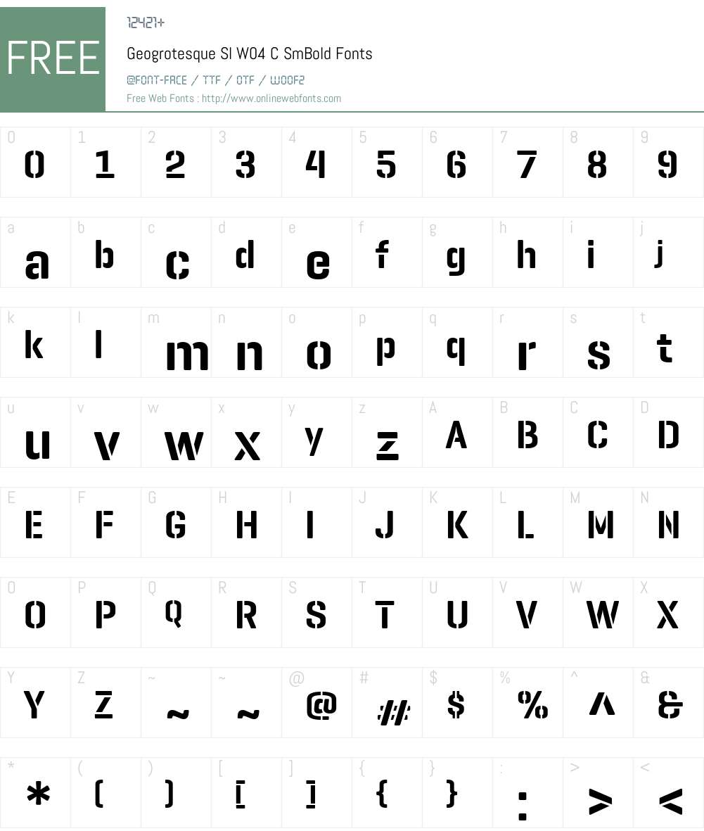 GeogrotesqueSlW04-CSmBold Font Screenshots