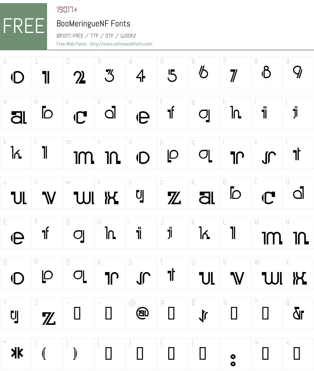 BooMeringueNF Font Screenshots