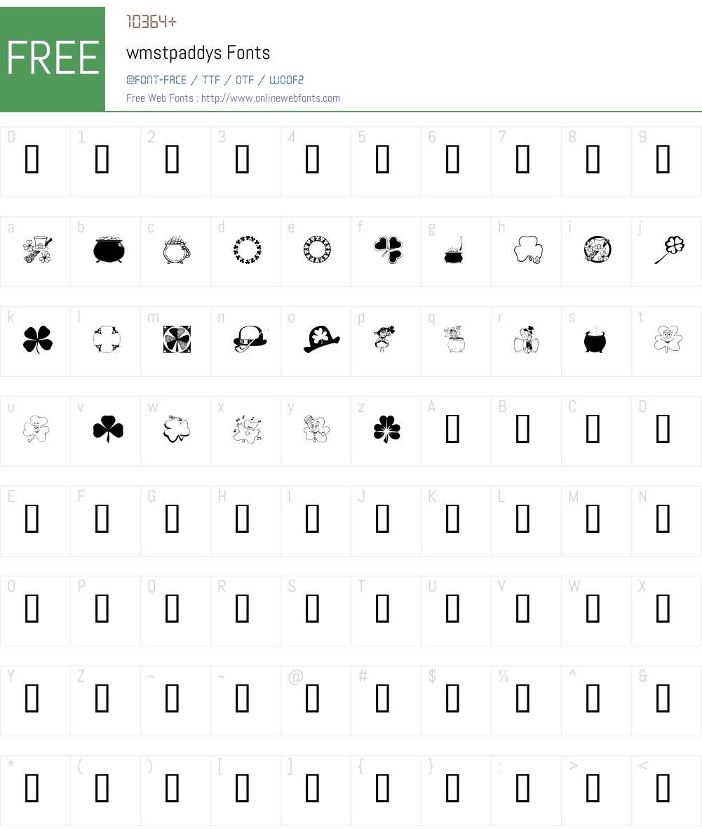 wmstpaddys Font Screenshots