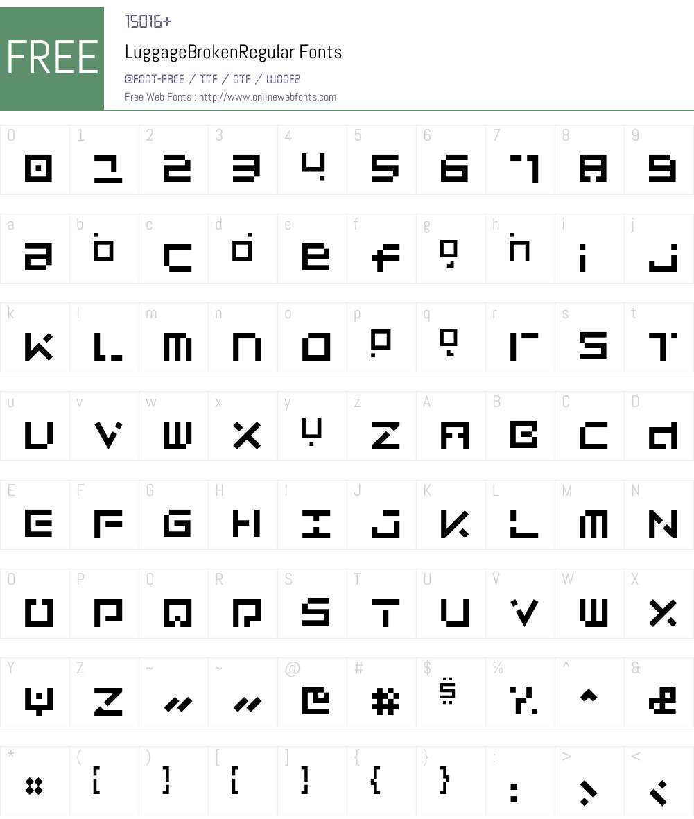 LuggageBroken Font Screenshots