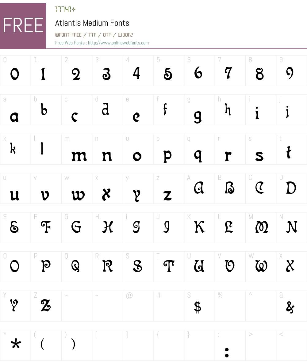 Atlantis Font Screenshots