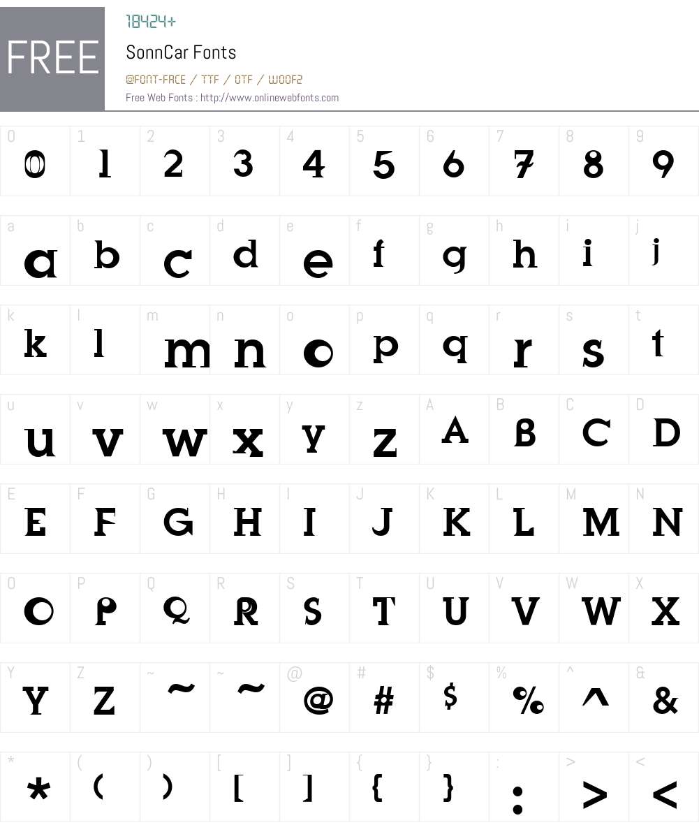 SonnCar Font Screenshots