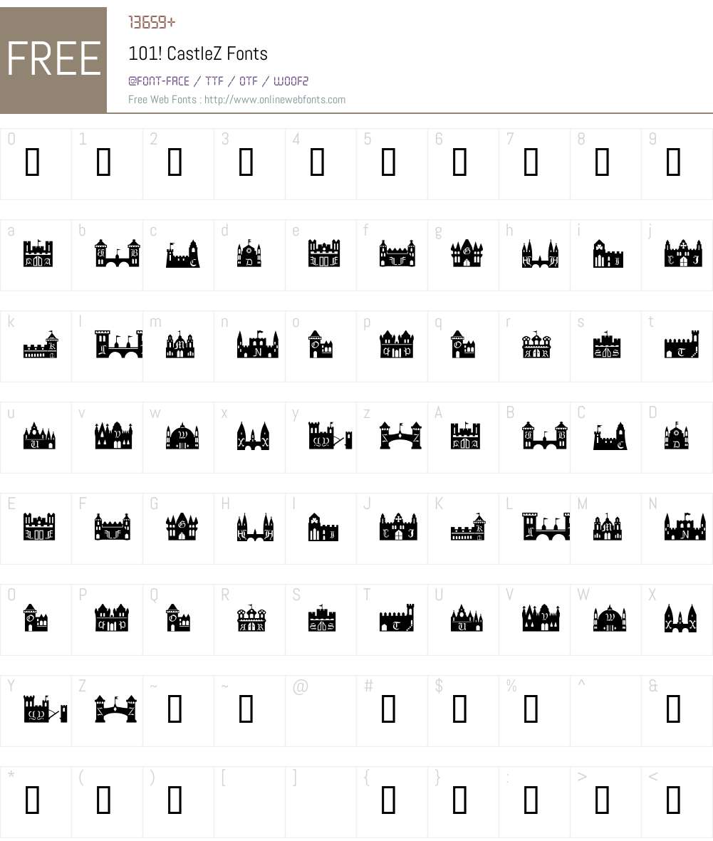 101! CastleZ Font Screenshots