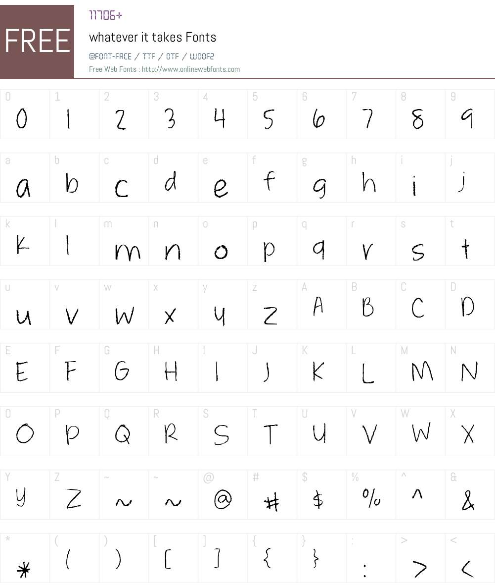 whatever it takes Font Screenshots