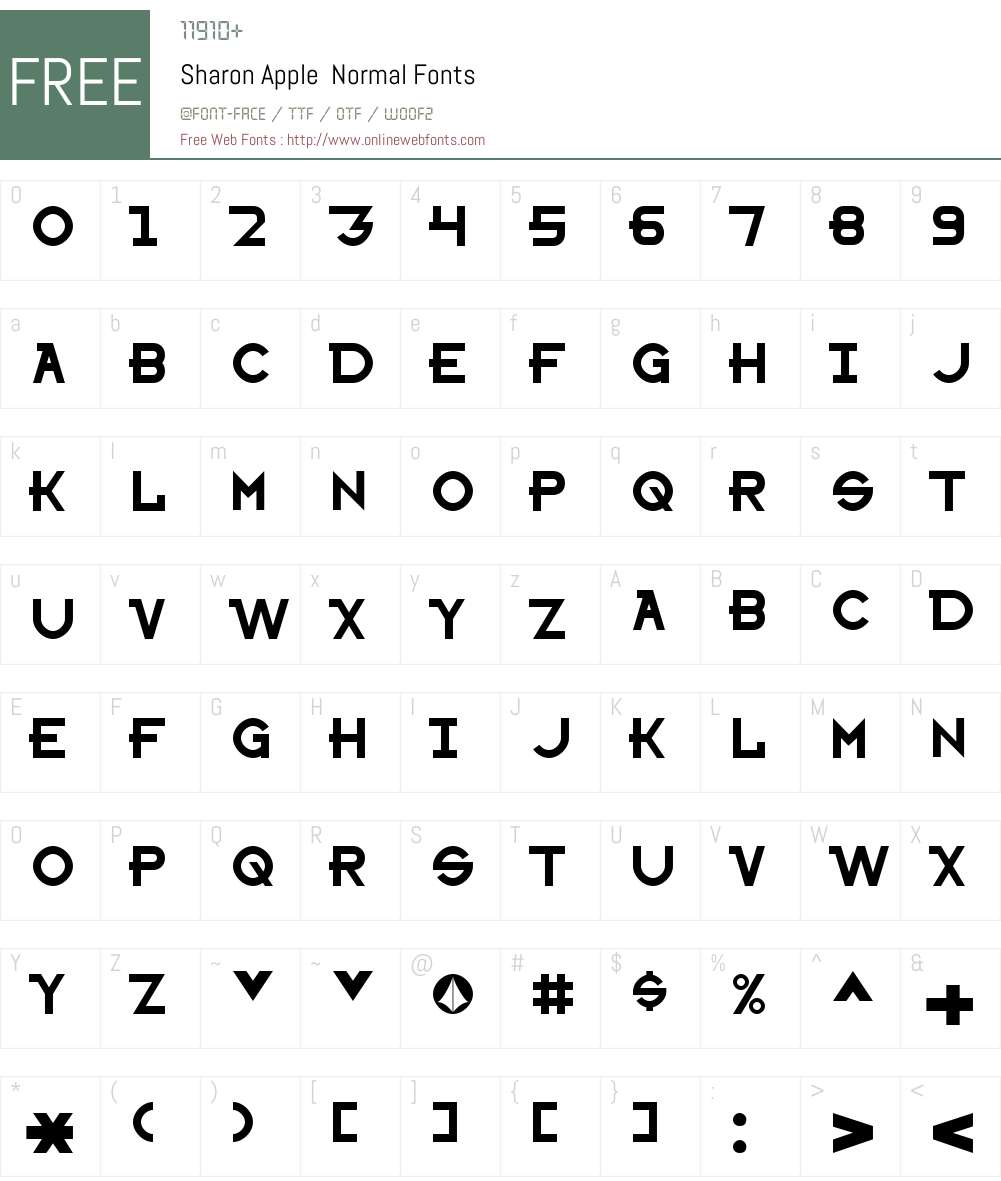 Sharon Apple Font Screenshots
