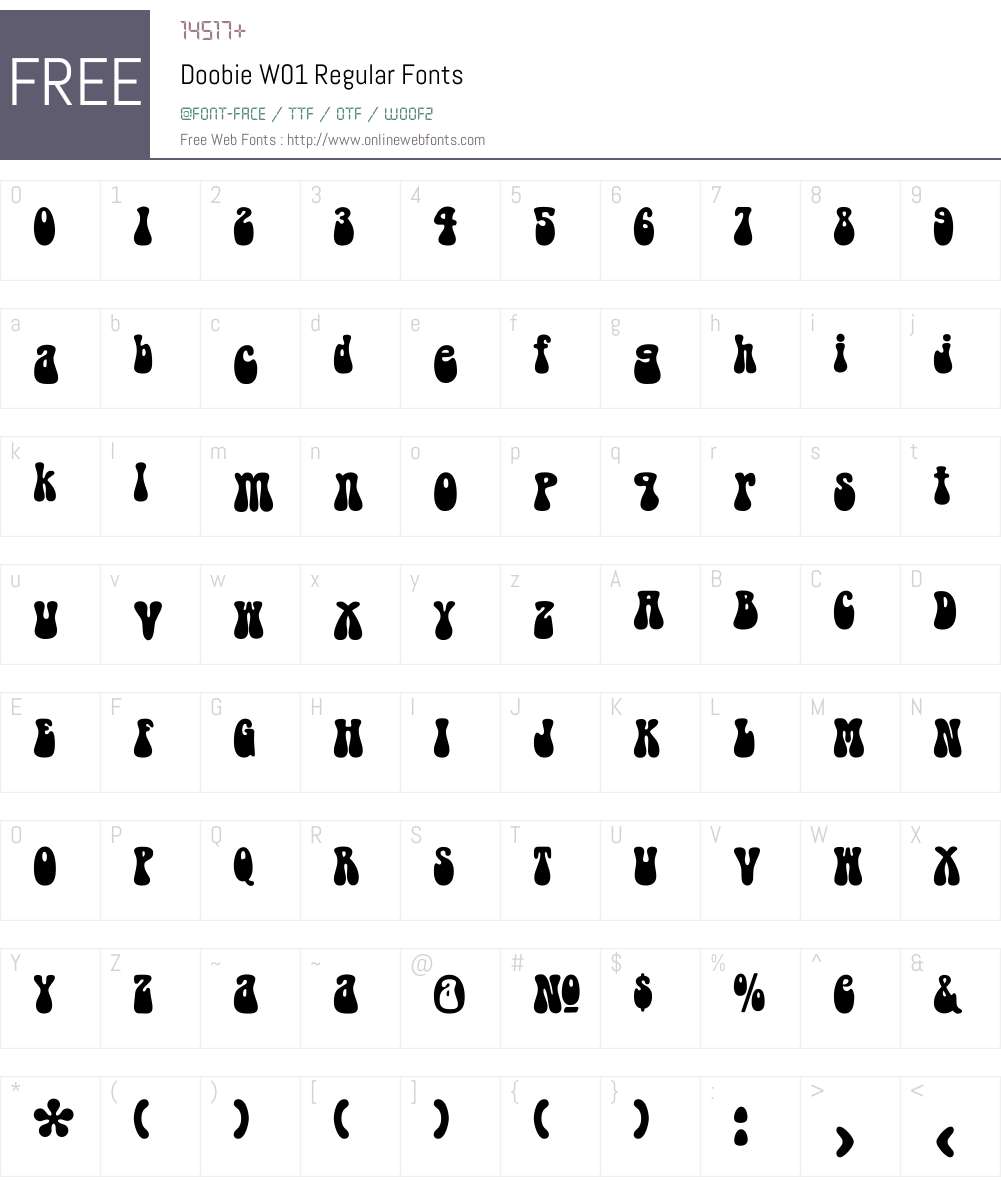 DoobieW01-Regular Font Screenshots