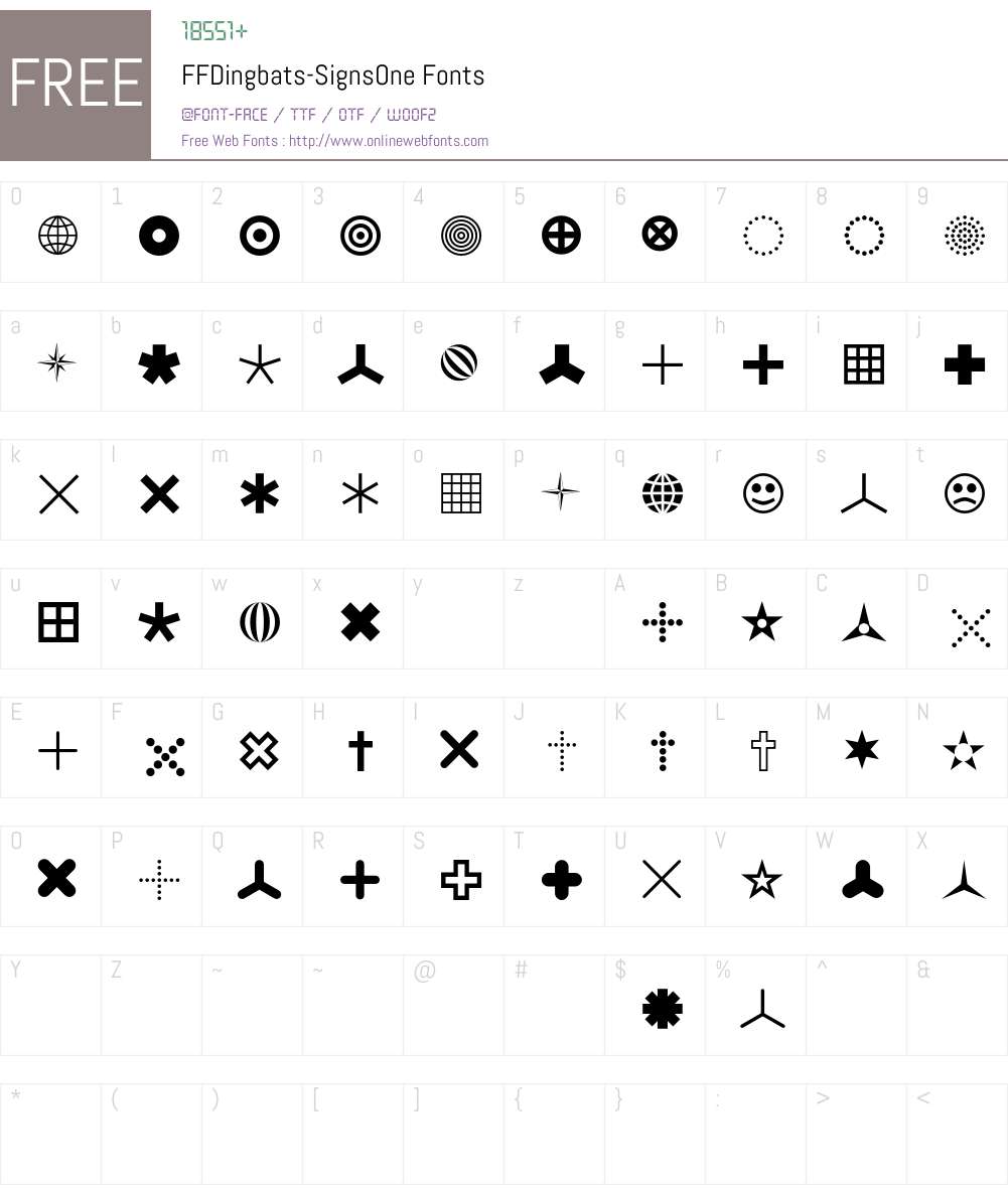 FFDingbats Font Screenshots