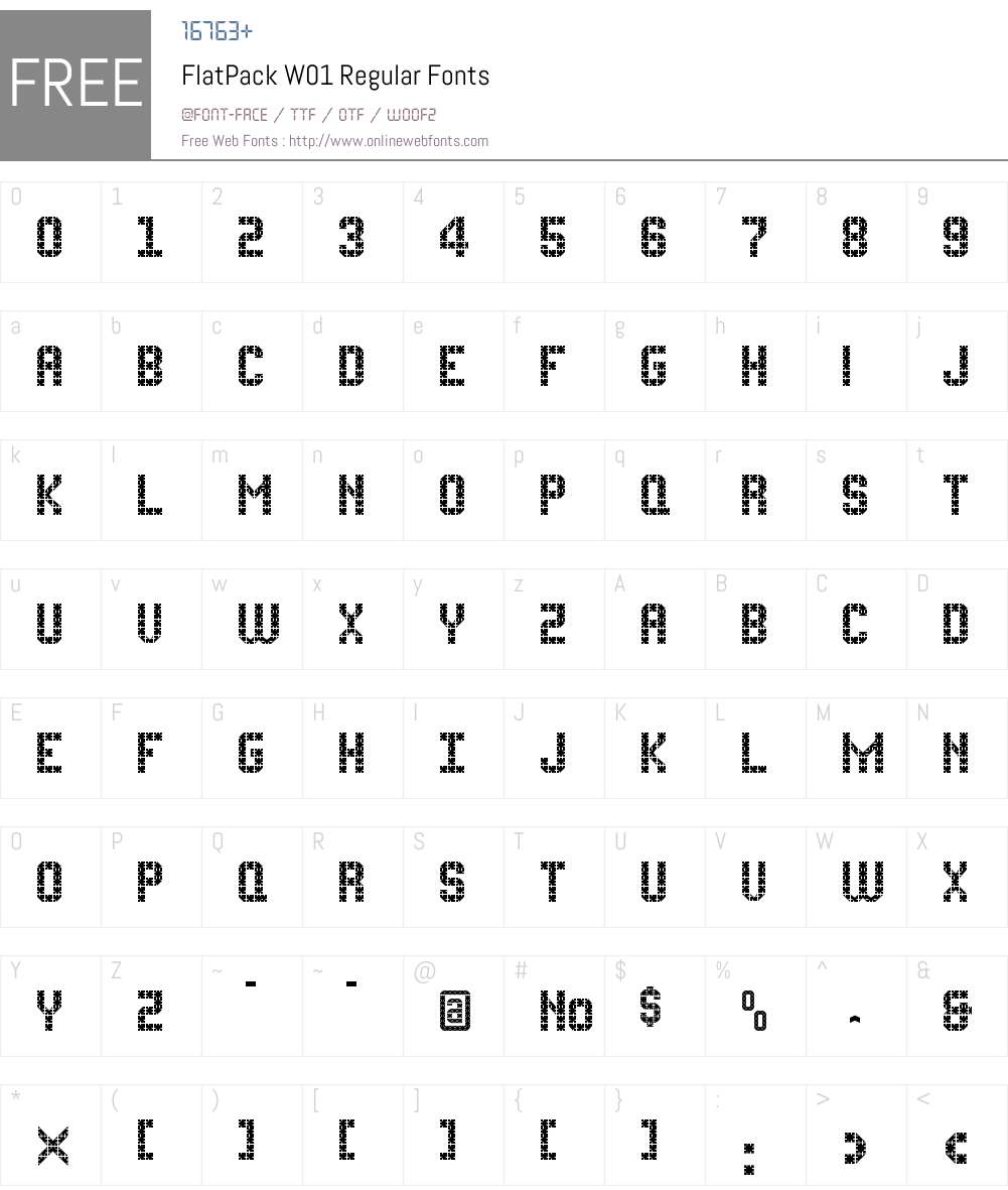 FlatPack Font Screenshots