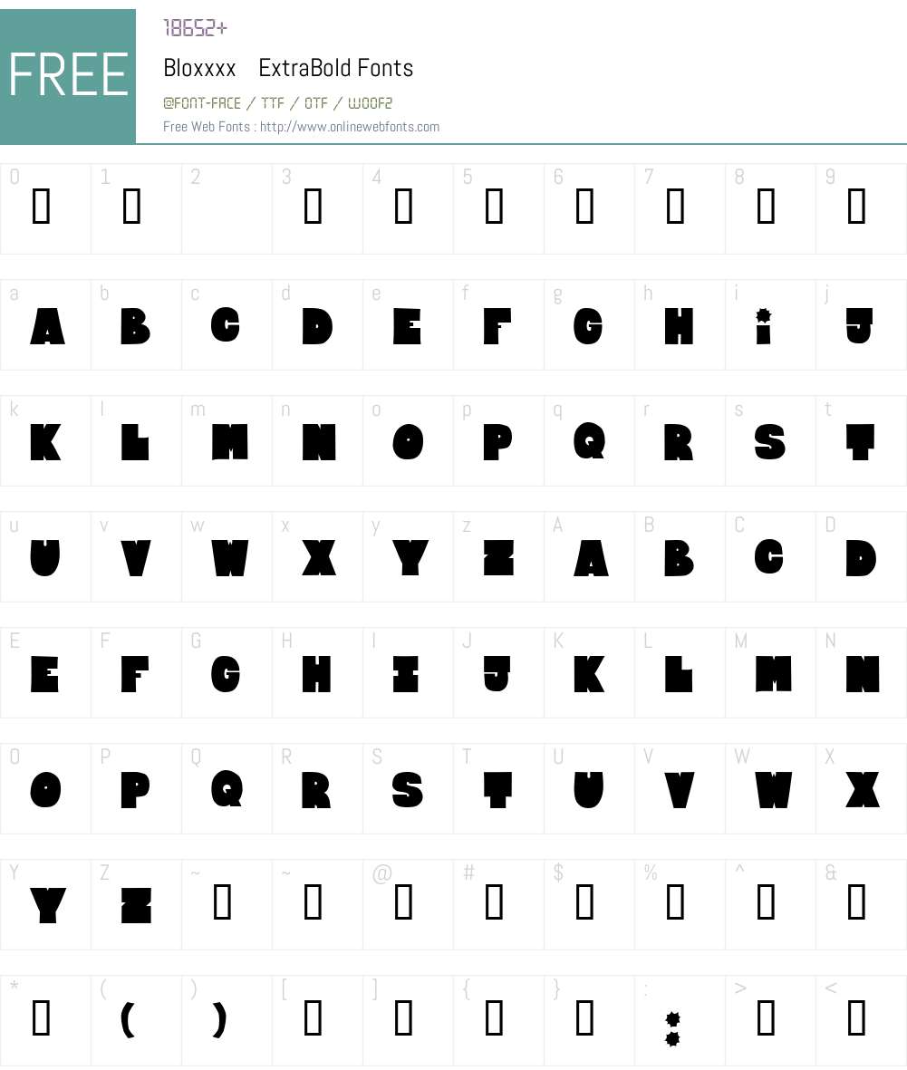 Bloxxxx Font Screenshots