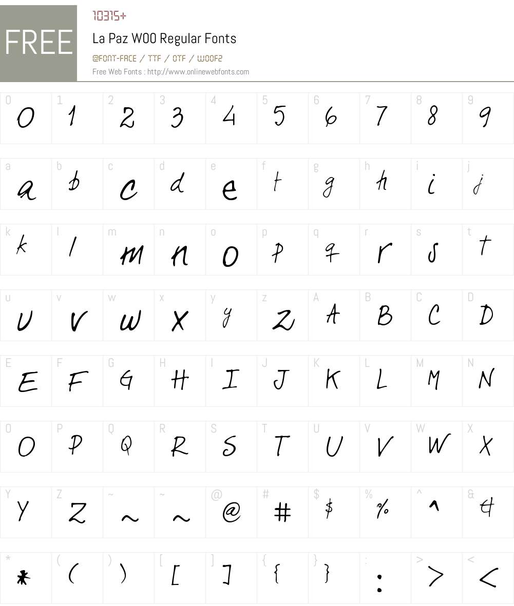 LaPazW00-Regular Font Screenshots