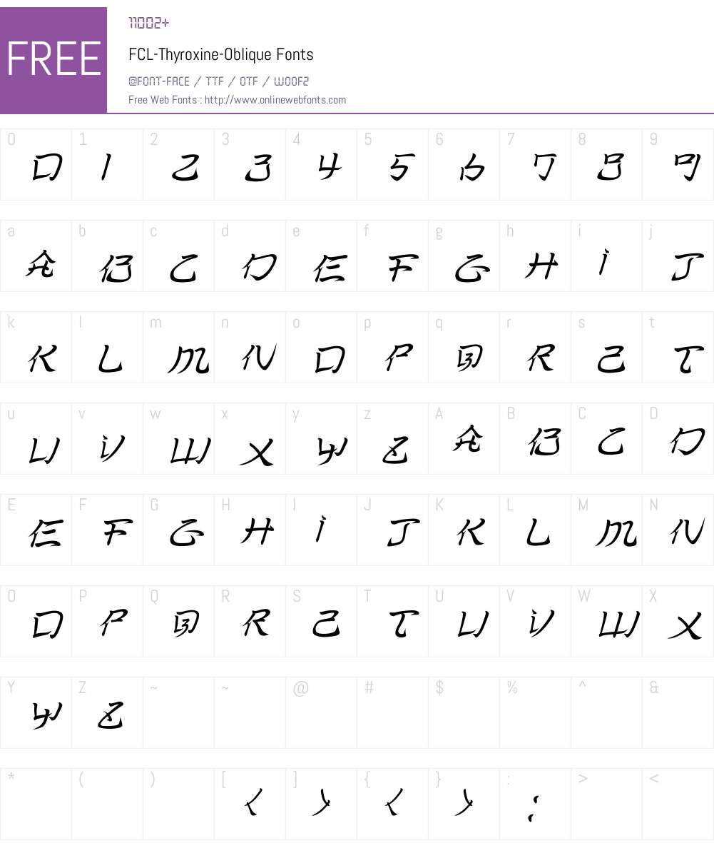 FCL-Thyroxine Font Screenshots