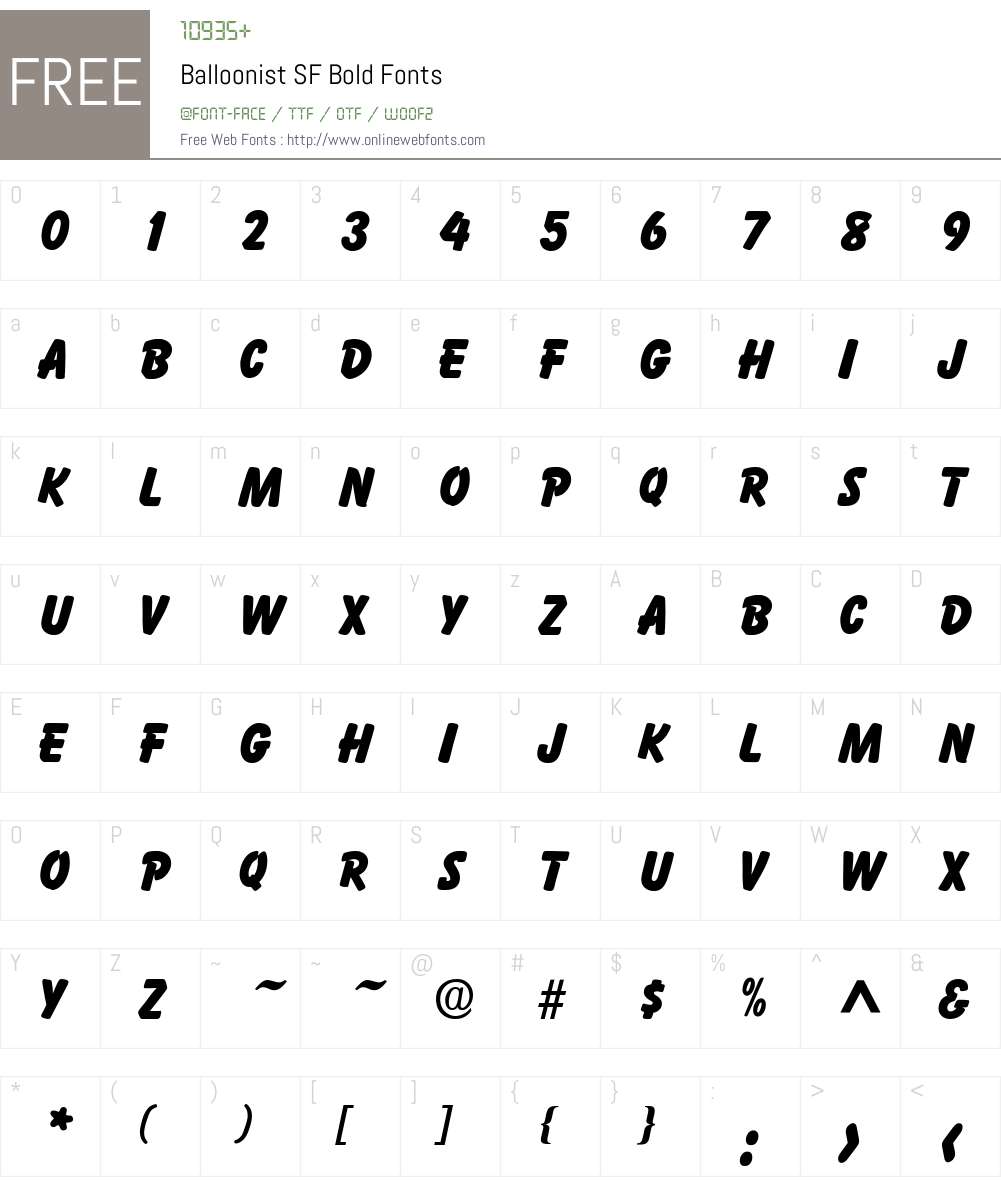 Balloonist SF Font Screenshots
