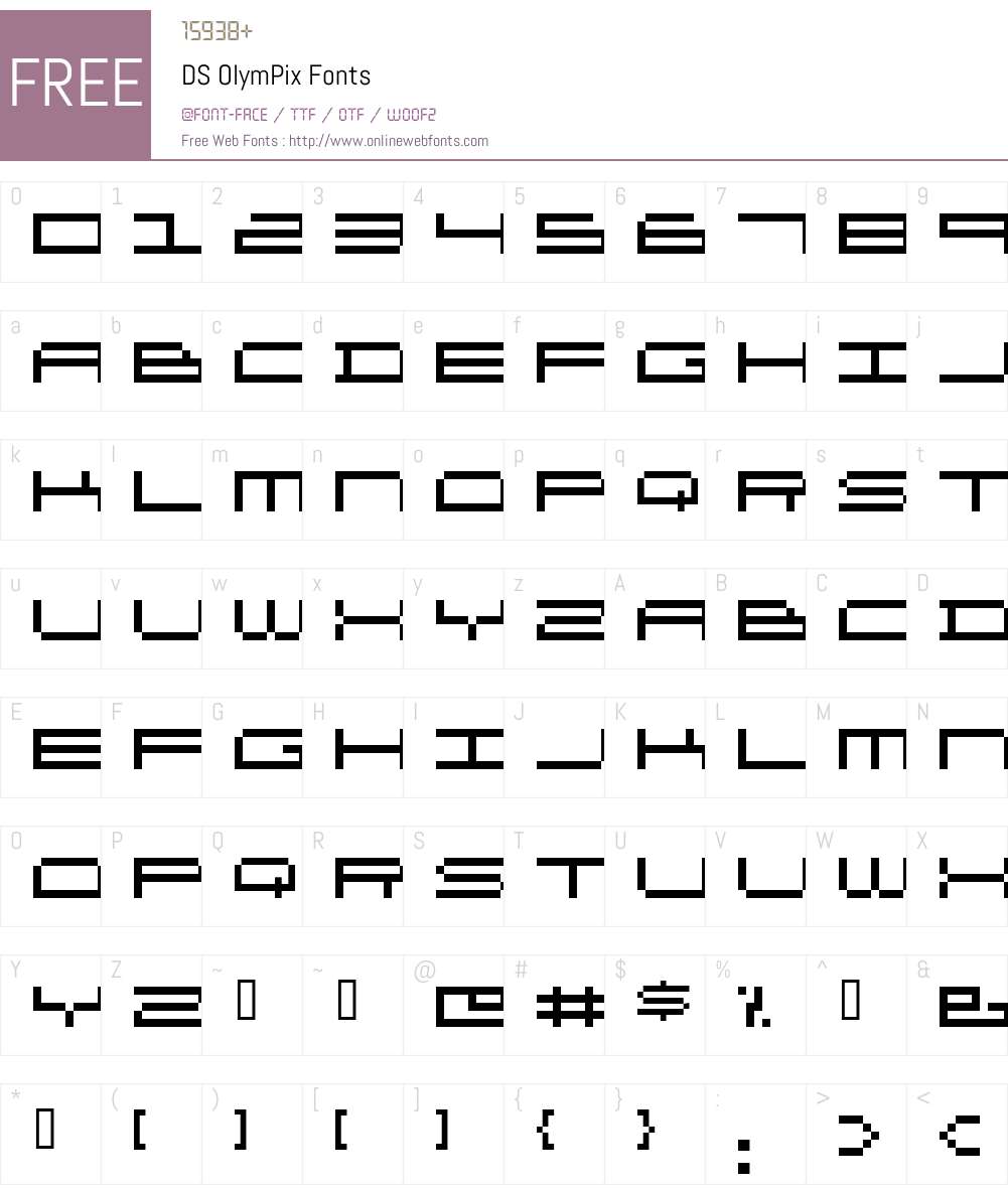 DS OlymPix Font Screenshots