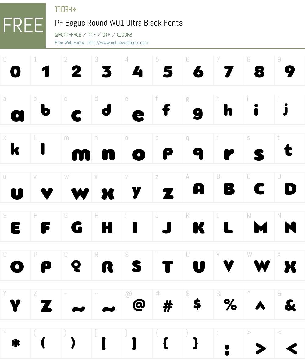 PFBagueRoundW01-UltraBlack Font Screenshots