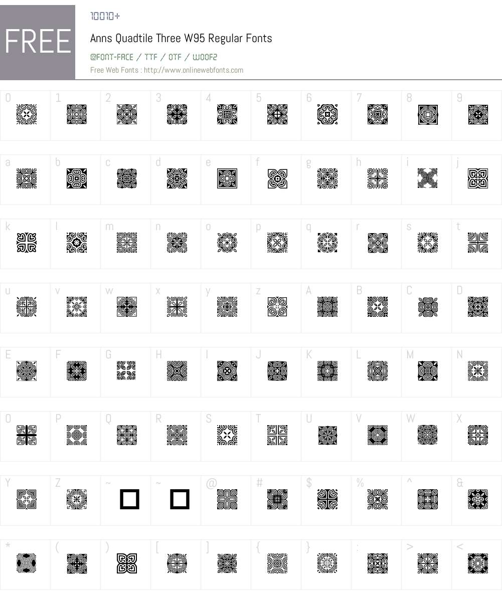Anns Quadtile Three Font Screenshots