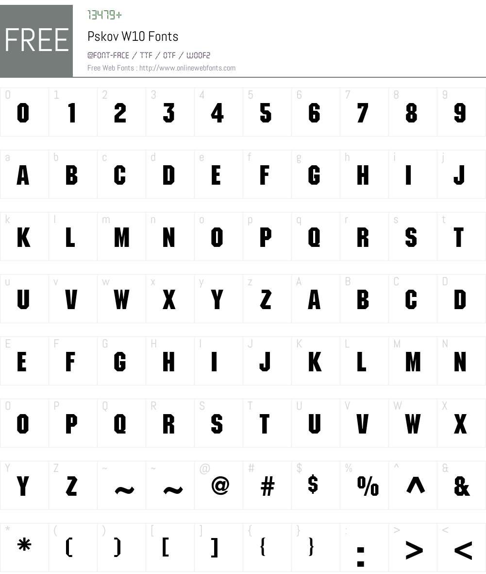 PskovW10 Font Screenshots