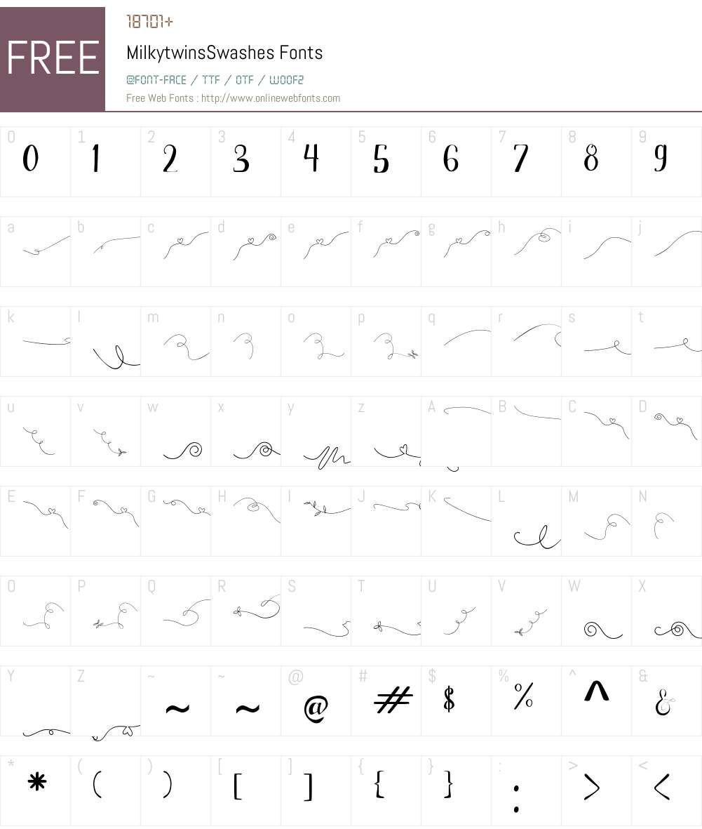 Milkytwins Swashes Font Screenshots