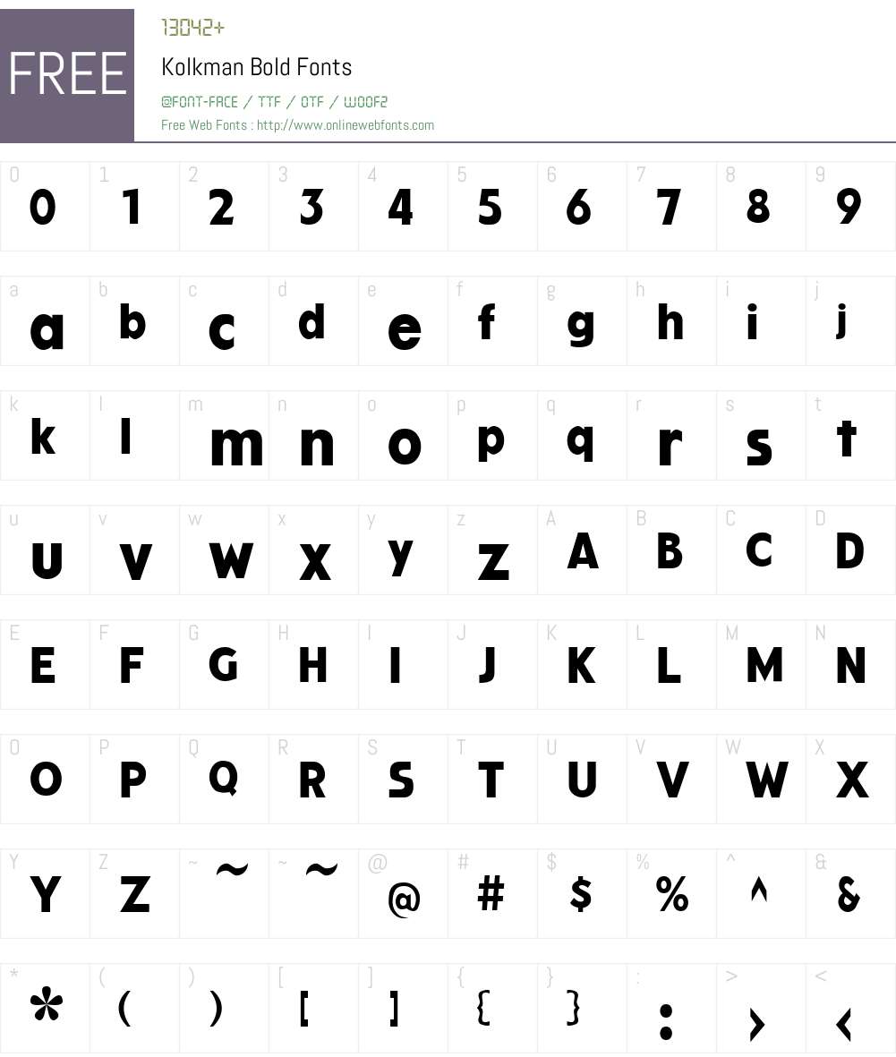 Kolkman Font Screenshots
