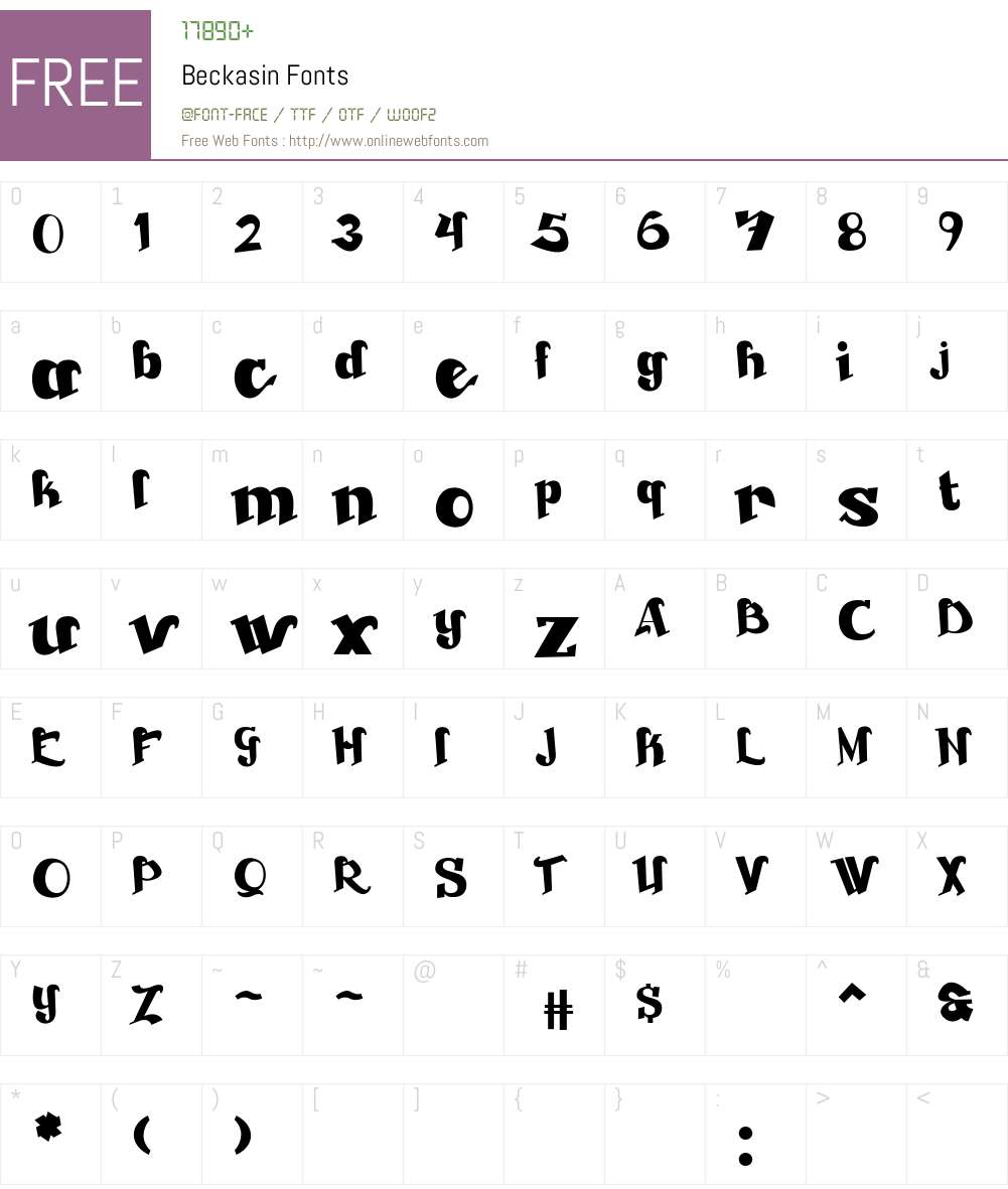 Beckasin Font Screenshots