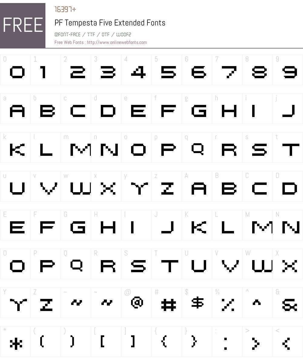 PF Tempesta Five Extended Font Screenshots