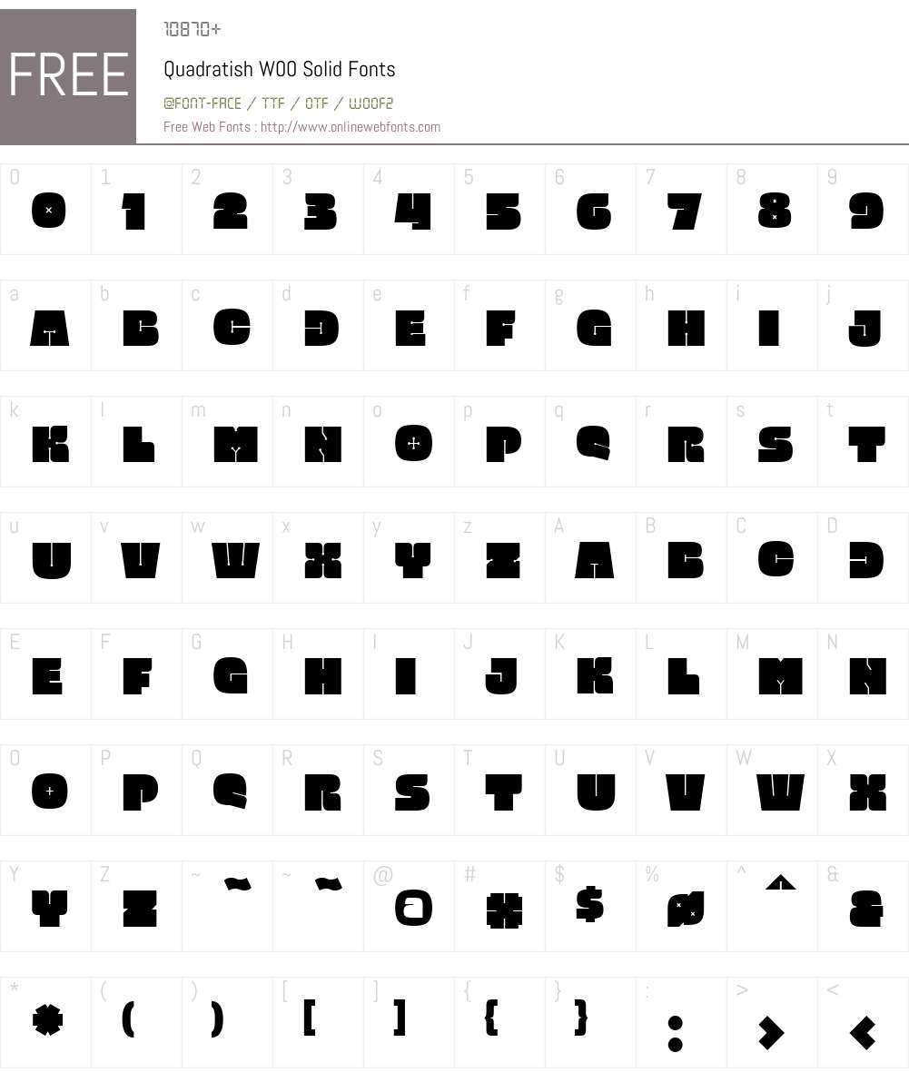 QuadratishW00-Solid Font Screenshots