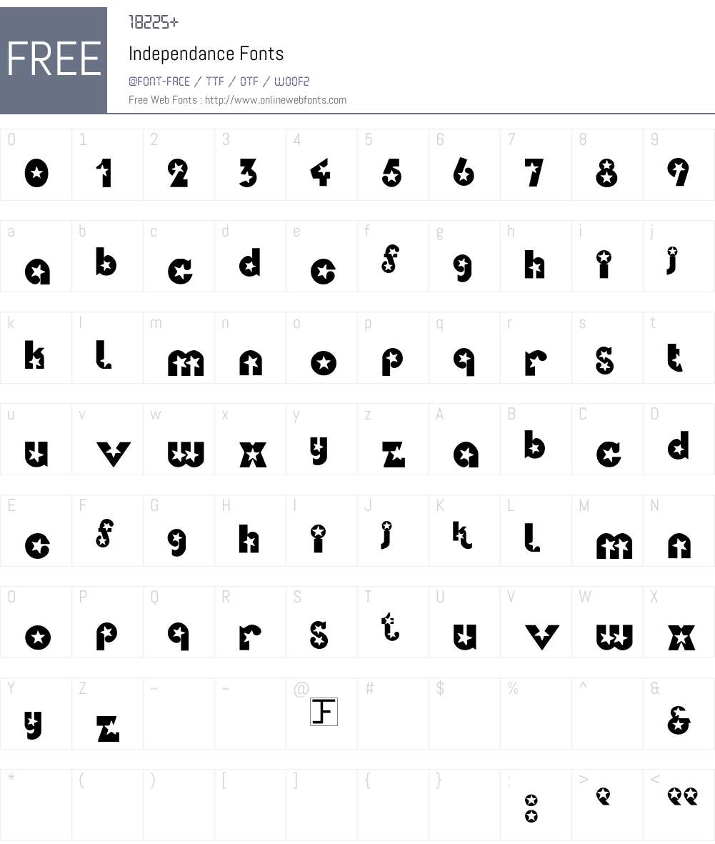 Independance Font Screenshots