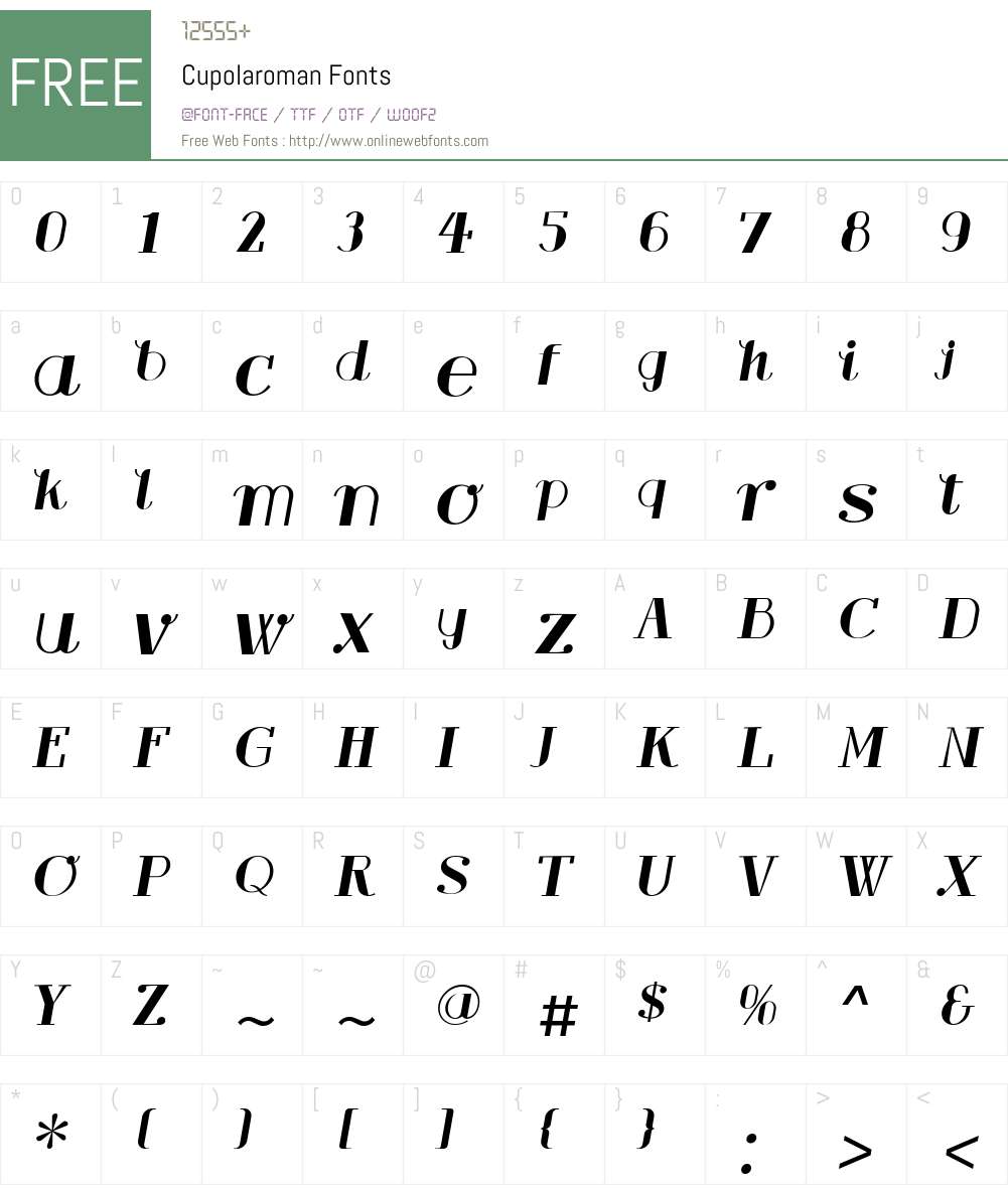 Cupolaroman Font Screenshots