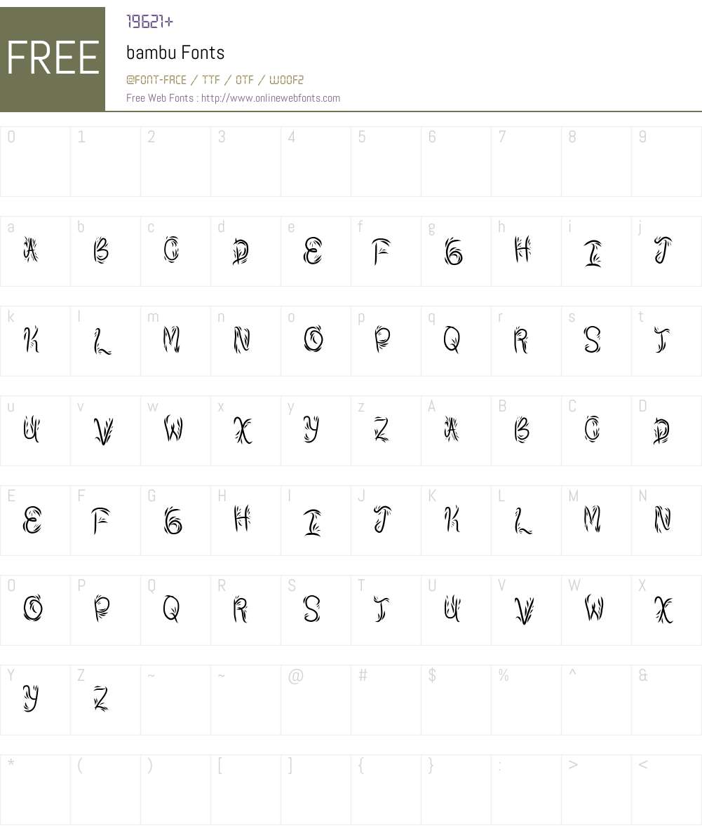 bambu Font Screenshots