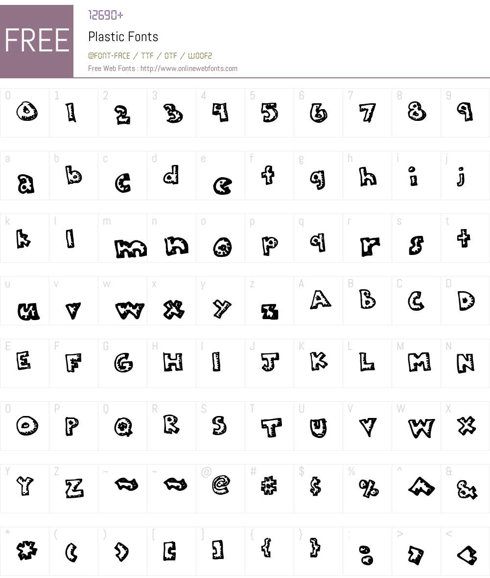Plastic Font Screenshots