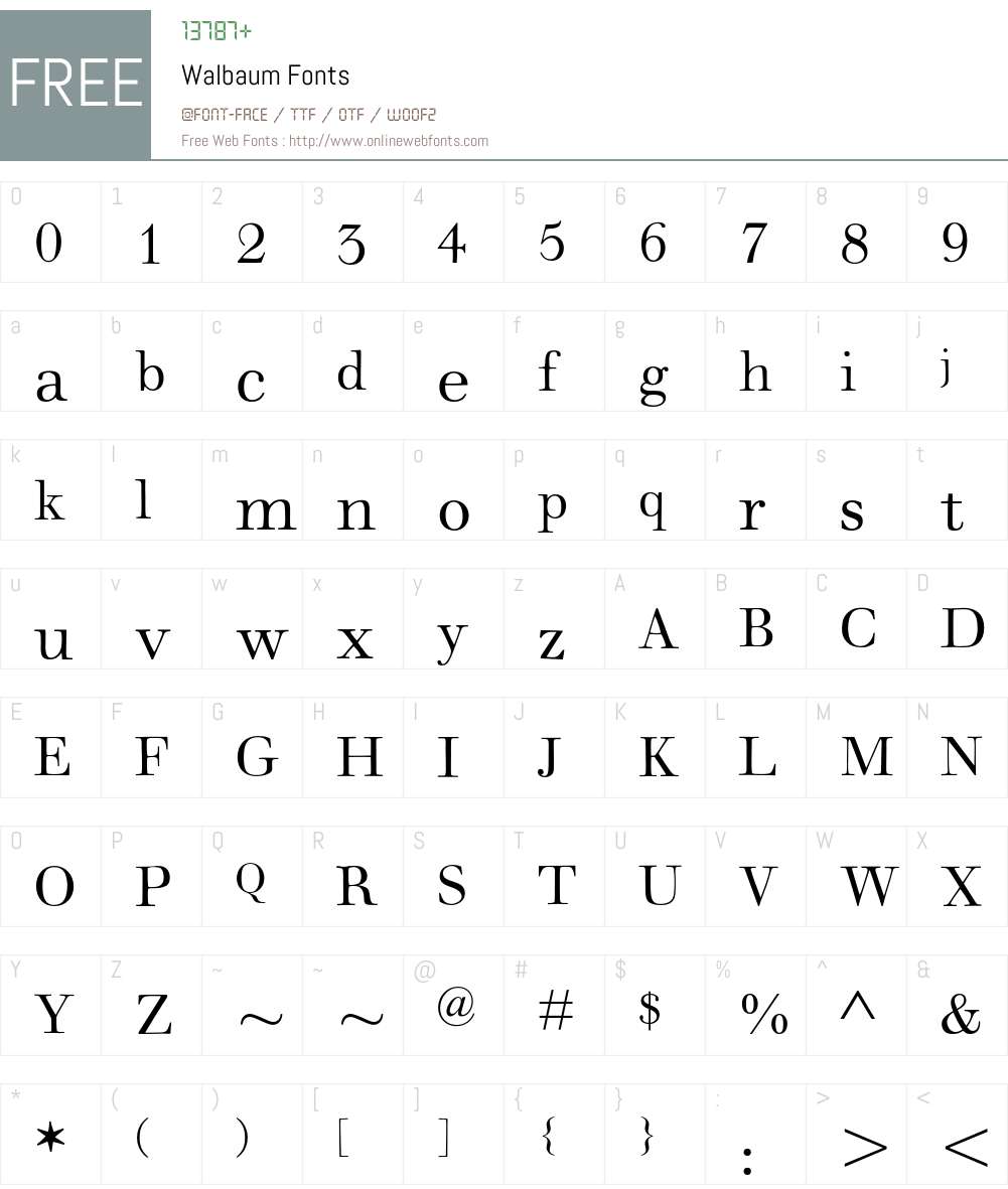 Walbaum Font Screenshots
