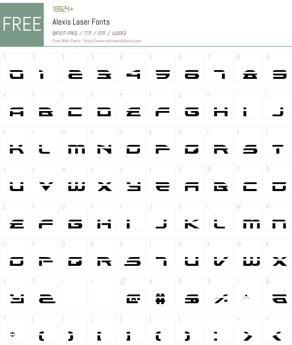 Alexis Laser Font Screenshots