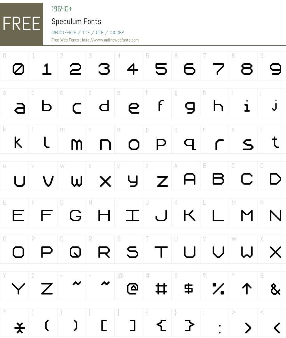 Speculum Font Screenshots