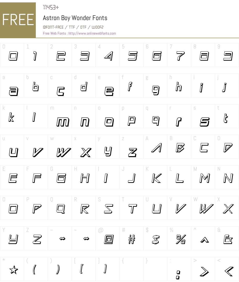 Astron Boy Wonder Font Screenshots